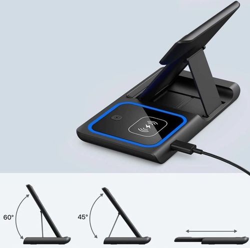 Ładowarka Indukcyjna Stacja Dokująca Apple Iphone AirPods Qi USB 3w1 LED na Arena.pl