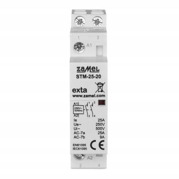 STYCZNIK MODUŁOWY STM-25-20 25A 2xNO 230VAC zdjęcie 3