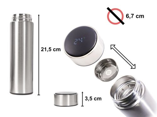 Kubek termiczny termos smart LED 500ml srebrny na Arena.pl