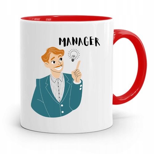 Kubek Czerwony Dla Kierownika Brygadzisty Manger Z Nadrukiem Ze Zdjęciem na Arena.pl