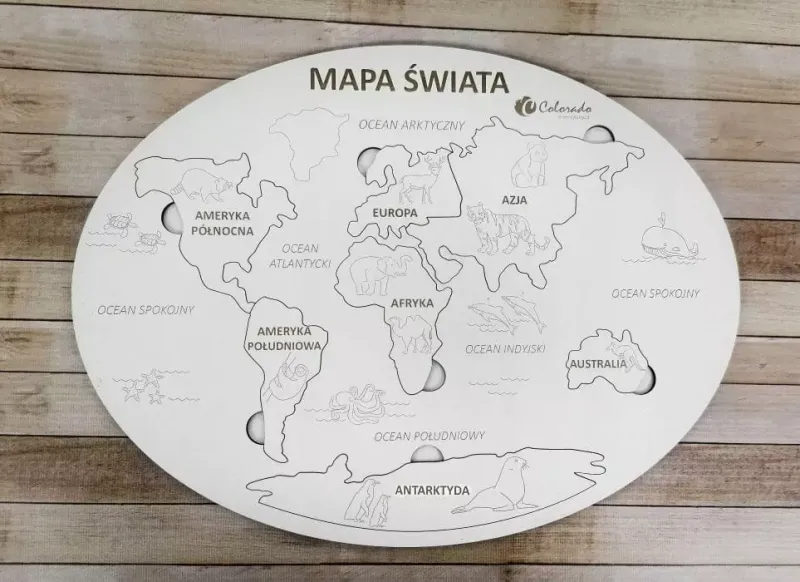 Mapa Świata Kontynenty i Oceany zdjęcie 2
