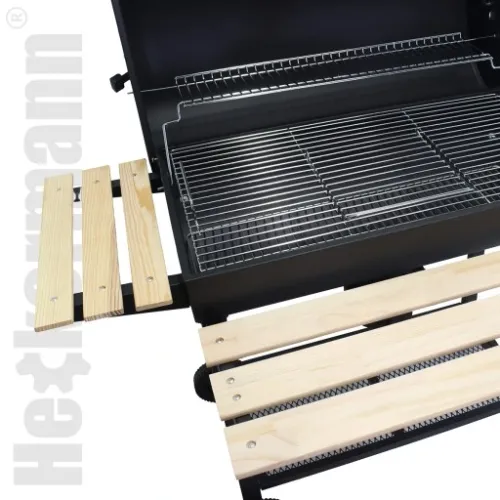 GRILL WĘGLOWY OGRODOWY 2 RUSZTY CHROMOWANE 2 PÓŁKI POPIELNIK TERMOMETR STAL na Arena.pl