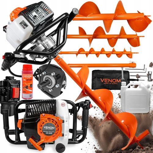 POTĘŻNA WIERTNICA SPALINOWA GLEBOWA VENOM 3 WIERTŁA 30/20/10CM + na Arena.pl