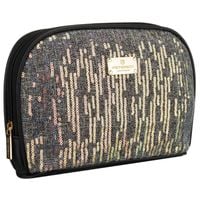 czarna kosmetyczka z materiału syntetycznego, jednokomorowa