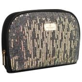 czarna kosmetyczka z materiału syntetycznego, jednokomorowa