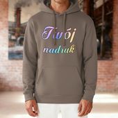 Bluza z kapturem brązowa z Twoim nadrukiem - Kangaroo M