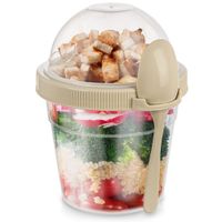 Pojemnik Lunchbox Pudełko na Jogurt Musli Owoce Sałatkę + Sztućce 400 ml