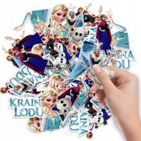 NAKLEJKI ETYKIETY NA ZESZYT NALEPKA Z POSTACIAMI KRAINA LODU WZORY 6 SZT