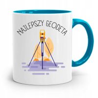 Kubek Błękitny Dla Geodety Najlepszy Geodeta Z Nadrukiem Ze Zdjęciem