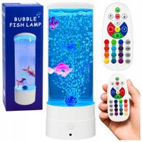 2X Lampka Nocna Ozdobna LED RGB Akwarium Z Rybkami 16 Kolorów USB Biała