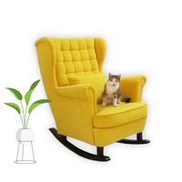 FOTEL USZAK BUJANY NA DREWNIANYCH PŁOZACH JAKOŚĆ