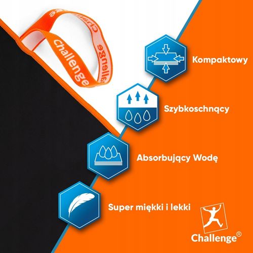 RĘCZNIK Z MIKROFIBRY 80x150 cm czarny NEW na Arena.pl