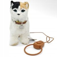 INTERAKTYWNY KOTEK TRICOLOR maskotka NA SMYCZY kot CHODZI MIAUCZY PREZENT