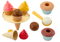 Zestaw Do Piasku Lody Wafelki Babeczki Łyżka 16 El