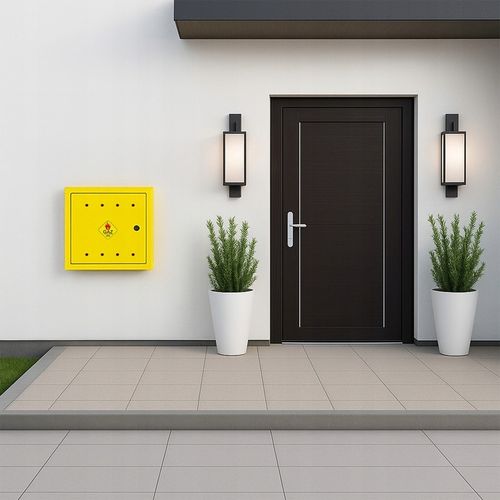 SKRZYNKA GAZOWA 60x60x25 SZAFKA STANDARD NA ZAWÓR GAZ KOLOR ŻÓŁTY na Arena.pl