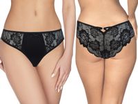 Ewana 006 Koronkowe Delikatne Stringi Czarny L