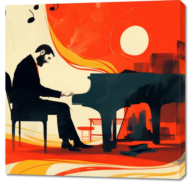 Obraz 90x90cm Pianista zdjęcie 1