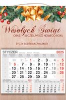 KALENDARZ 2025 jednodzielny DREWNIANY prezent na mikołajki boże narodzenie