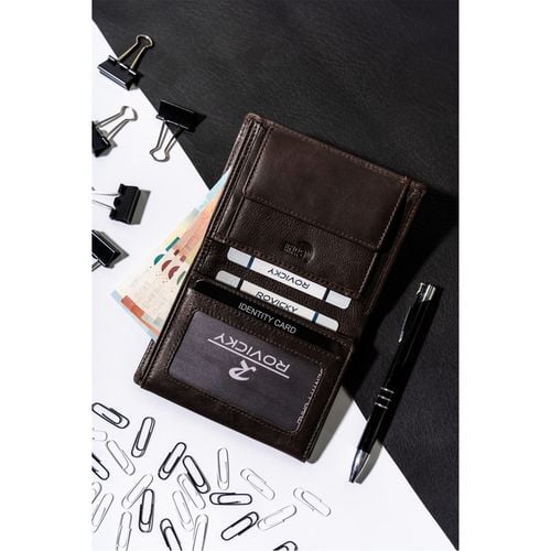 męski portfel ze skóry naturalnej z zakładkami na karty - rovicky na Arena.pl