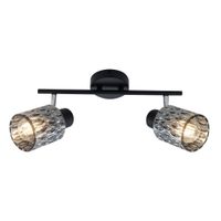 Bill lampa sufitowa listwa czarny 2x40W E27 klosz dymiony