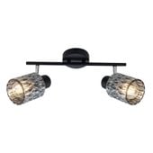 Bill lampa sufitowa listwa czarny 2x40W E27 klosz dymiony