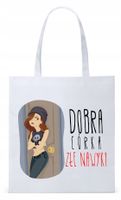 Dla Córki Córeczki Prezent Torba Eco Biała Shopper Z Nadrukiem Ze Zdjęciem