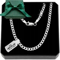 SREBRNY MĘSKI ŁAŃCUSZEK PANCERKA 035/55cm SREBRO 925 pełne DIAMENTOWANE