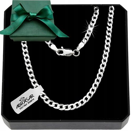 SREBRNY MĘSKI ŁAŃCUSZEK PANCERKA 035/55cm SREBRO 925 pełne DIAMENTOWANE na Arena.pl