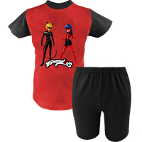 Krótka Piżama dziecięca Biedronka i Czarny Kot