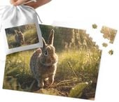 PUZZLE TRADYCYJNE - SŁODKI KRÓLICZEK KRÓLIK WZORY PREZENT 24el + WORECZEK