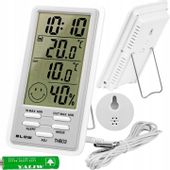 TERMOMETR STACJA POGODOWA POGODY LCD HIGROMETR ZEGAR MAGNES BATERIA ZESTAW