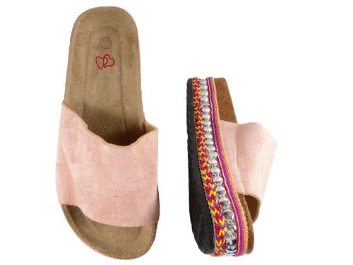 Różowe klapki damskie eko zamsz profilowane 37 na Arena.pl