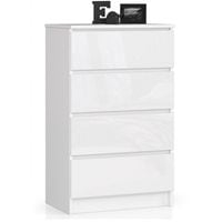 Komoda do sypialni, 4 szuflady, STILO, 60x40x99 cm, biel,  | TYLETEGOTU