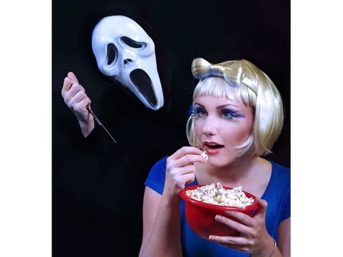 Maska halloween, krzyk, biało-czarna na Arena.pl