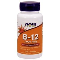 NOW FOODS Witamina B12 1000 mcg i Kwas Foliowy 100 mcg do ssania (250 tabl.
