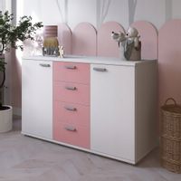 Matowa komoda R2 120 cm z szufladami różowa