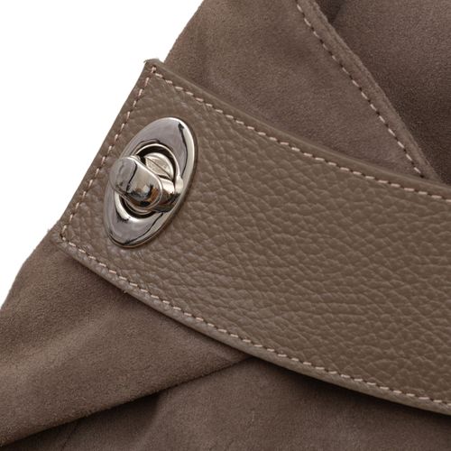 VERA PELLE plecak damski zamszowy elegancki trójkątny V697 czarny na Arena.pl