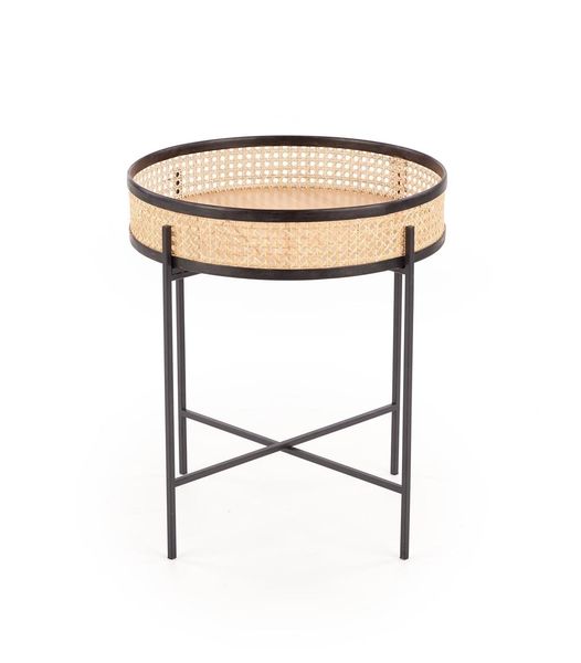 Stolik kawowy Balta czarny / rattan zdjęcie 4