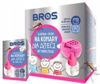 zestaw bros - elektro + 2x płyn na komary dla dzieci od 1 roku 60 nocy