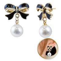 kolczyki wiszące, efektowne perłowe kule z kokardkami, k1690