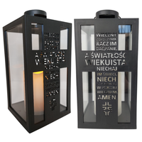 LATARENKA Z ŚWIECĄ LED LAMPION NA CMENTARZ GRÓB NA BATERIE LATARNIA ZNICZ