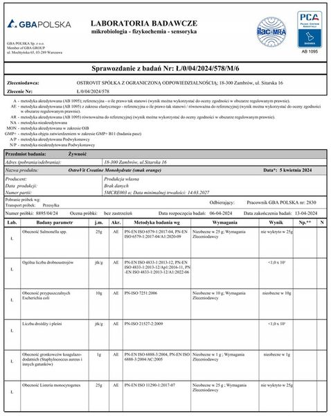 OstroVit Creatine Monohydrate 300 g KREATYNA zdjęcie 4