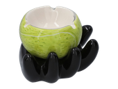 Popielniczka Ceramiczna z Czarną Dłonią Trzymającą Piłkę do Tenisa Ziemnego