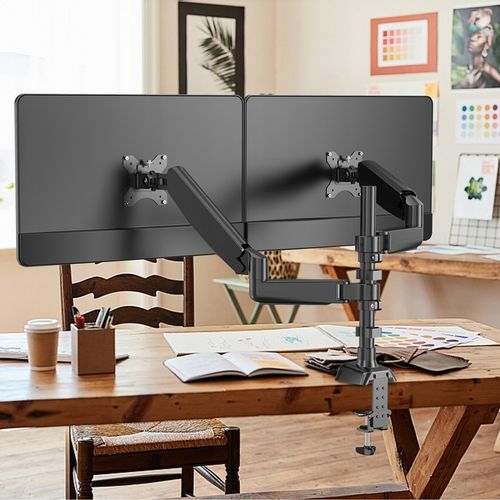 Podstawa obrotowa ze sprężyną gazową dla dwóch monitorów LCD 13-32 cale 9kg na Arena.pl