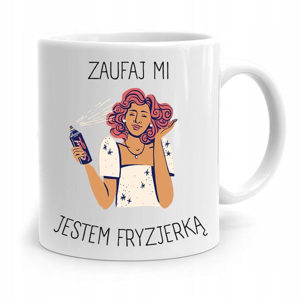 Kubek Dla Fryzjera Barbera Fryzjerka Zaufaj Mi Z Nadrukiem Ze Zdjęciem zdjęcie 1