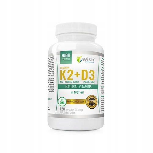 Witamina K2 MK7 100mcg D3 50mcg OLEJ MCT 120caps na Arena.pl