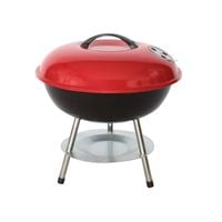 Przenośny Grill Kulisty z Pokrywą – Mały Grill Turystyczny Kociołek na Camping i Piknik GW0302 czerwona pokrywa