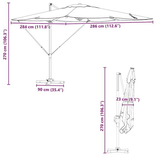 Parasol Roma Czerwony 286 x 285 x 265 cm Poliester i aluminium na Arena.pl