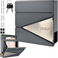 SKRZYNKA NA LISTY POCZTĘ POCZTOWA SZARA LISTOWA NA OGRODZENIE DUŻA A4 POST
