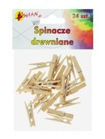 spinacze drewniane klamerki naturalne 3.5 cm 24 szt shan ss03